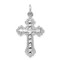 10K White Gold Cross Charm Religious Pendant Jewelry 30mm x 16mm